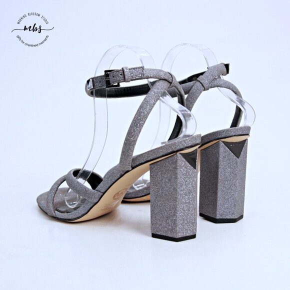 MICHAEL Michael Kors Sandals Hazel Ankle Strap Pixie Shimmer Silver Women 11 - Picture 5 of 13